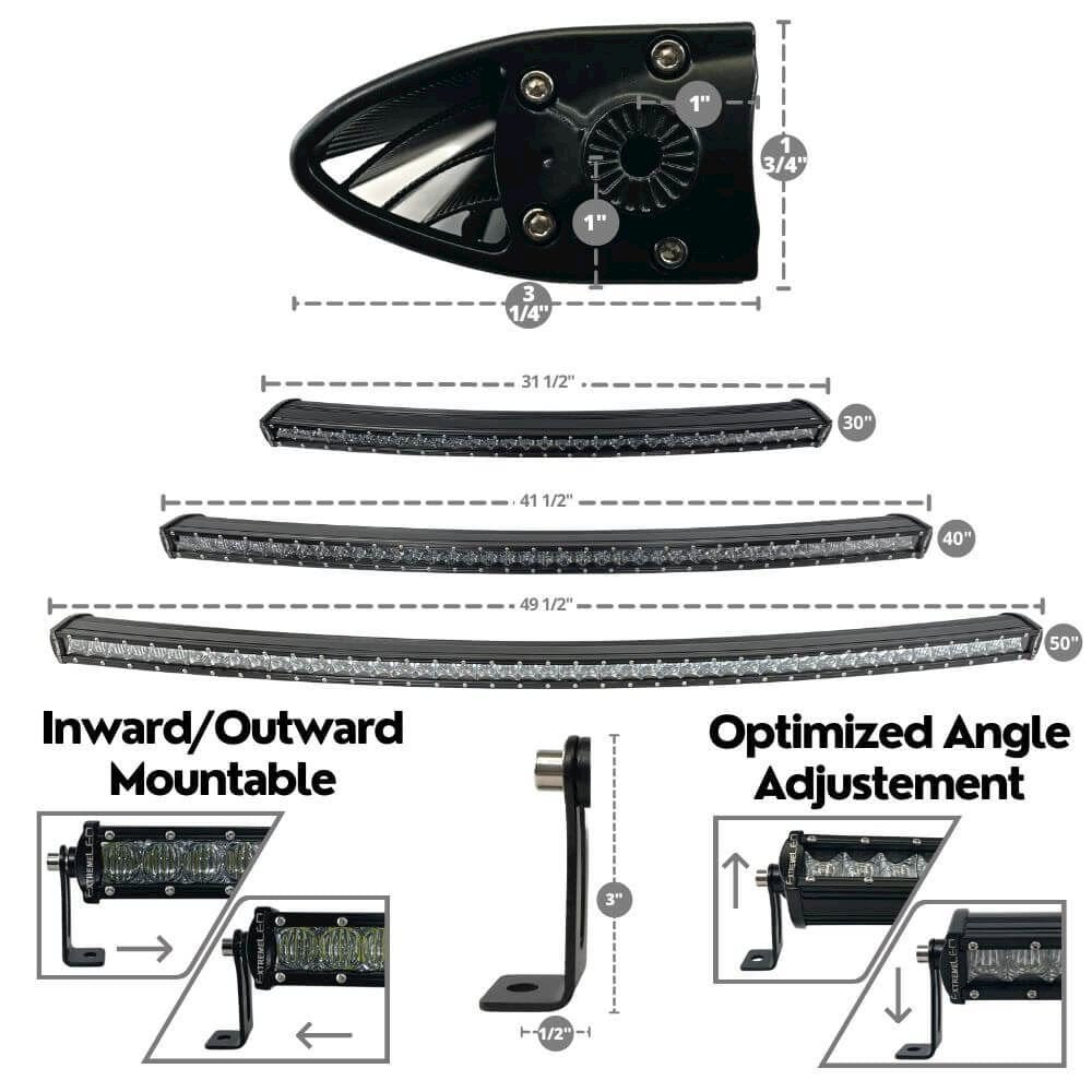 ExtremeLED 50" Curved Extreme Single Row 250W Combo Beam LED Light Bar
