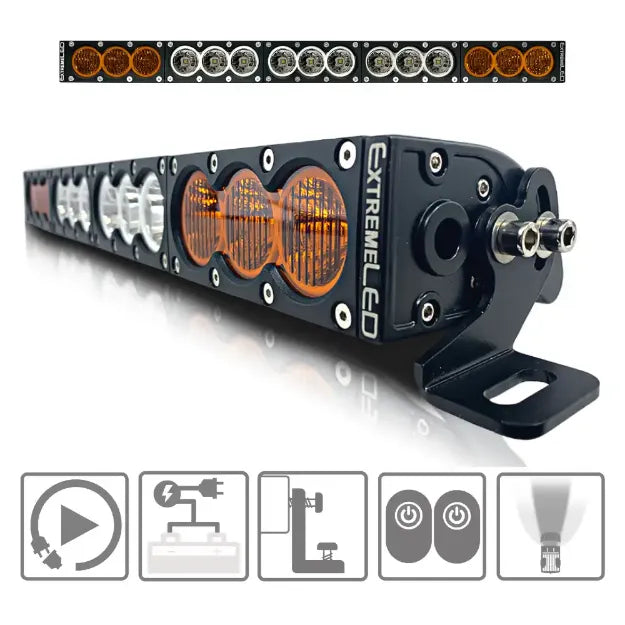 ExtremeLED 28" X6 Amber/White 150W Combo Beam LED Light Bar & Harness Kit