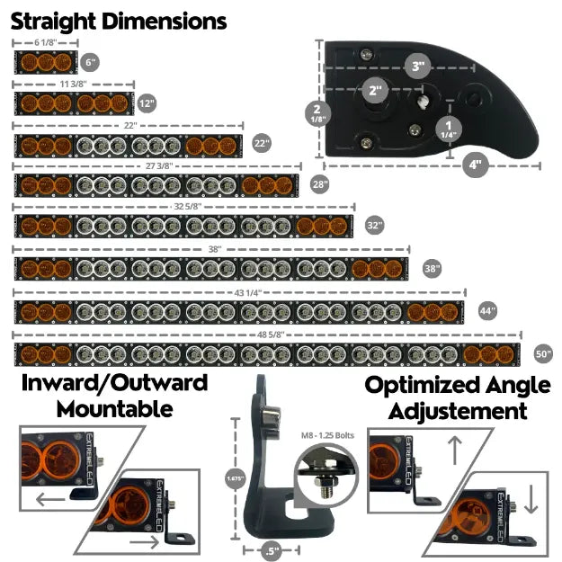 ExtremeLED X6 Series Amber and White LED Light Bars