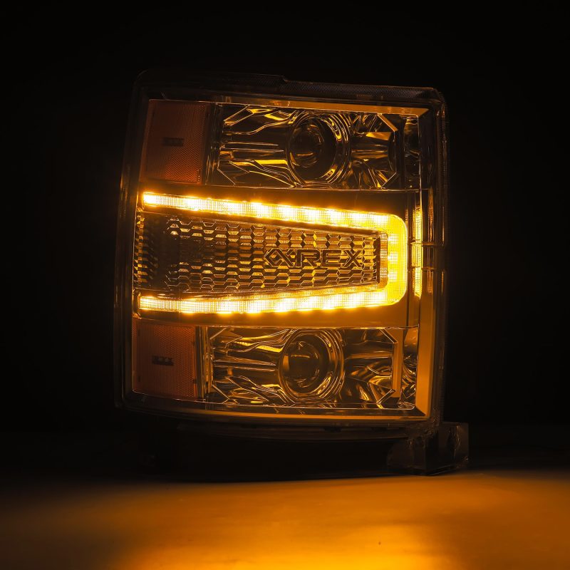 AlphaRex 14-15 Chevy 1500 PRO-Series Projector Headlights Chrome w/Sequential Signal & DRL 880246 *Discontinued