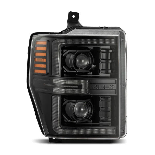 AlphaRex 08-10 Ford Super Duty/Excursion LUXX-Series LED Projector Headlights Alpha-Black