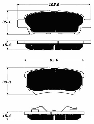 Porterfield Brake Pads for 2010 JEEP COMPASS w/262mm Rear Discs