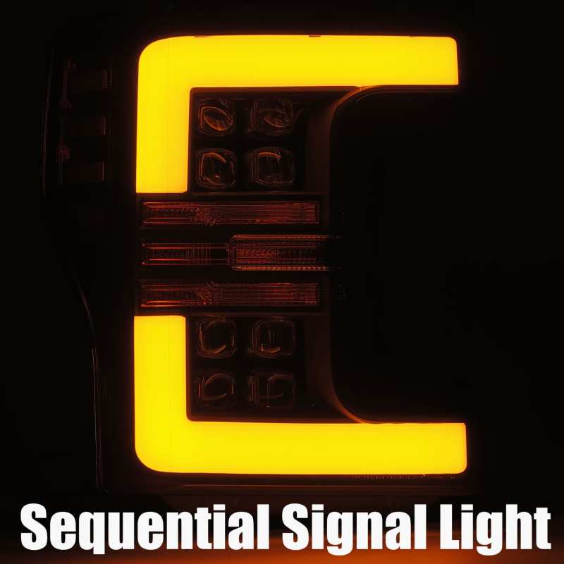 AlphaRex 17-19 Ford Super Duty NOVA-Series LED Projector Headlights Jet Black