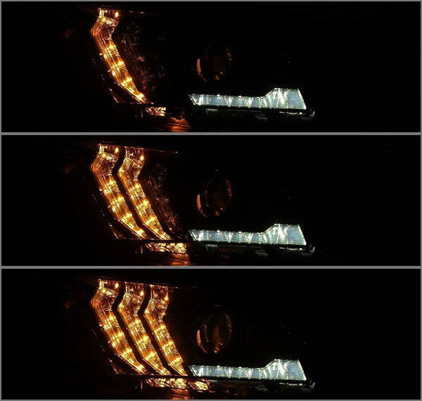 AlphaRex 10-12 Ford Mustang LUXX-Series LED Projector Headlights Alpha-Black