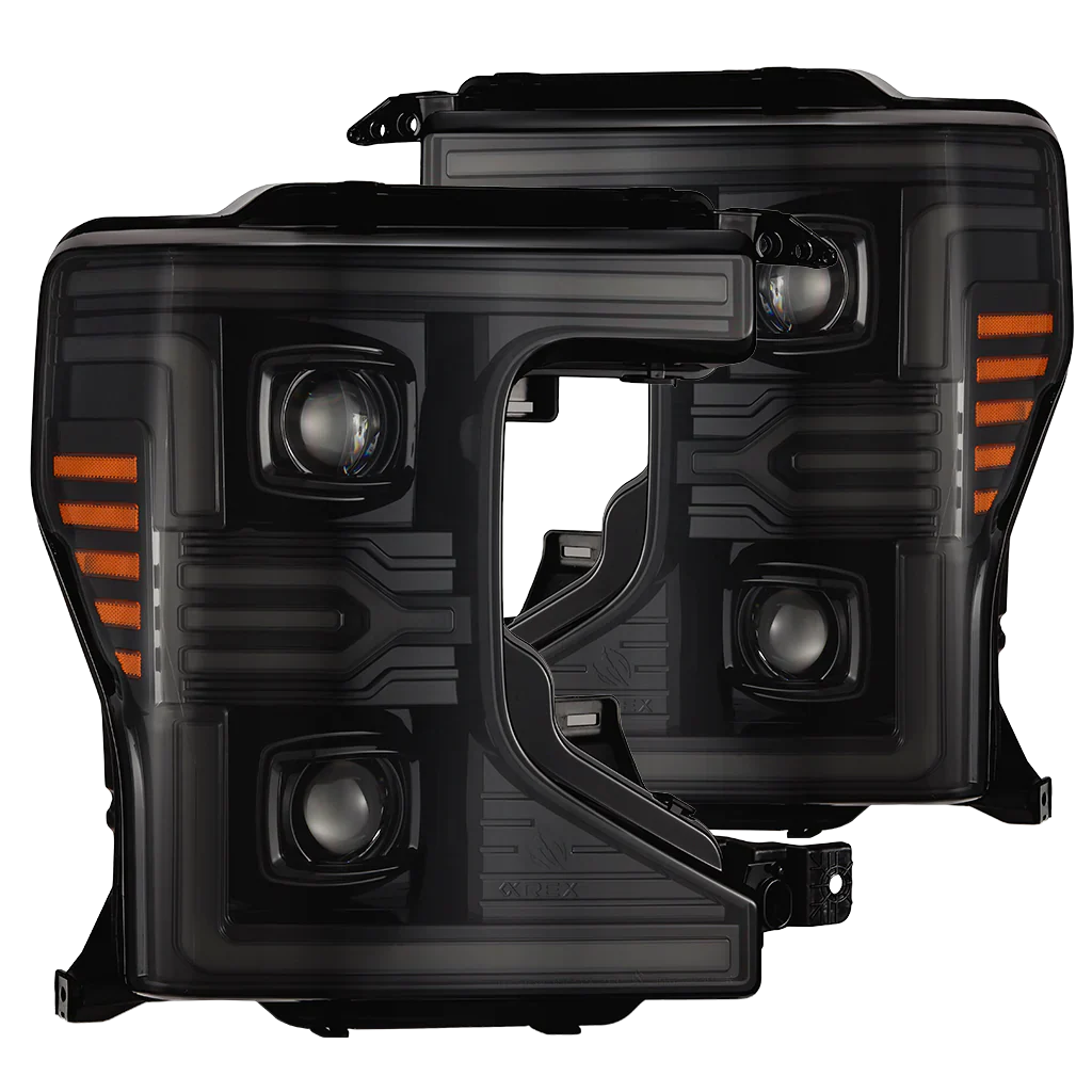 AlphaRex 20-22 Ford Super Duty LUXX-Series LED Projector Headlights Alpha Black