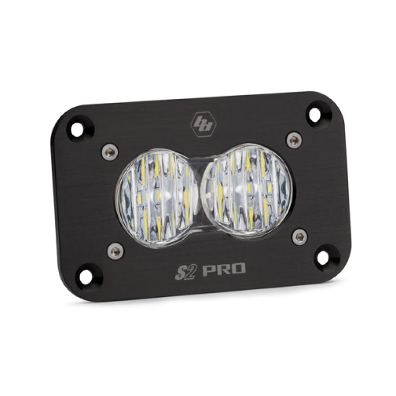 Baja Designs S2 Pro Black Flush Mount LED Auxiliary Light Pod - Wide Cornering - Clear