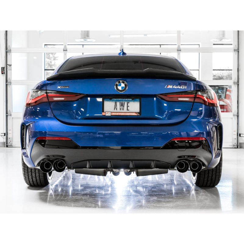 AWE Tuning 2019+ BMW M340i (G20) Non-Resonated Touring Edition Exhaust - Quad Diamond Black Tips