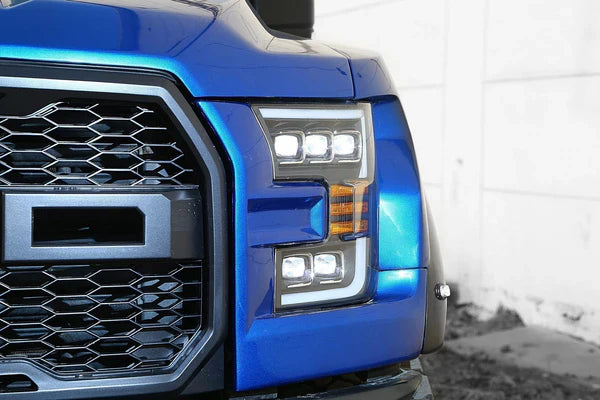 AlphaRex 15-17 Ford F150 / 17-20 F150 Raptor NOVA-Series LED Projector Headlights Black
