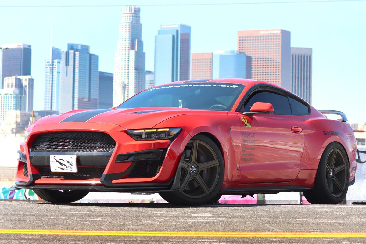 AlphaRex 15-17 Ford Mustang/18-20 Mustang Shelby GT350/GT500 MK II NOVA-Series LED Projector Headlights Alpha-Black