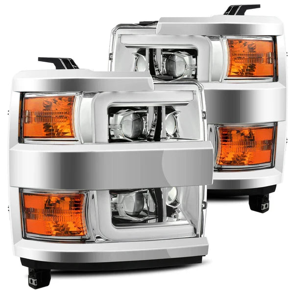AlphaRex 15-19 Chevrolet Silverado 2500HD/3500HD LUXX-Series LED Projector Headlights Chrome