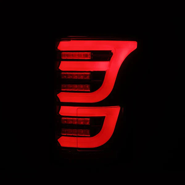 AlphaRex 15-20 Ford F150 LUXX-Series LED Tail Lights Black Red