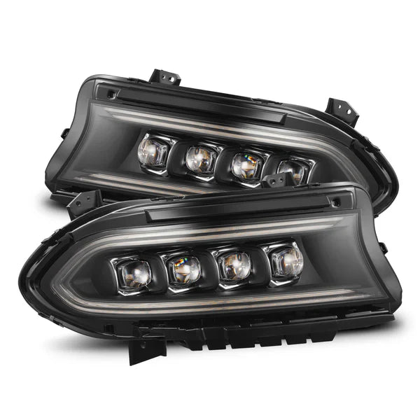 AlphaRex 15-23 Dodge Charger NOVA-Series LED Projector Headlights Black