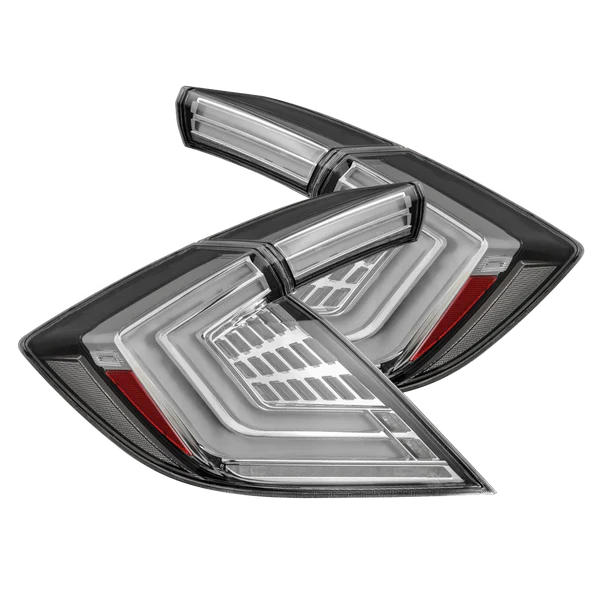 AlphaRex 16-21 Honda Civic Hatchback NOVA-Series Prismatic LED Tail Lights Clear Smoke