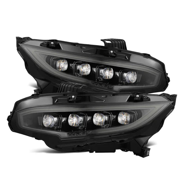 AlphaRex 16-21 Honda Civic NOVA-Series LED Projector Headlights Alpha-Black