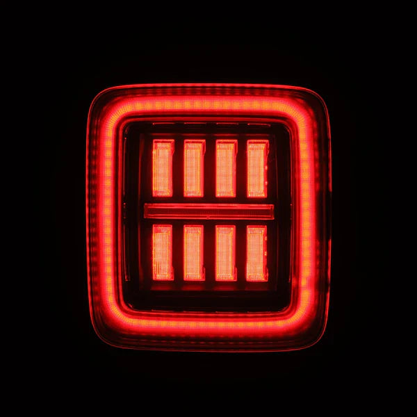 AlphaRex 18-25 Jeep Wrangler JL NOVA-Series Prismatic LED Tail Lights Black-Red