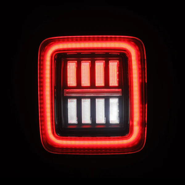 AlphaRex 18-25 Jeep Wrangler JL NOVA-Series Prismatic LED Tail Lights Black-Red