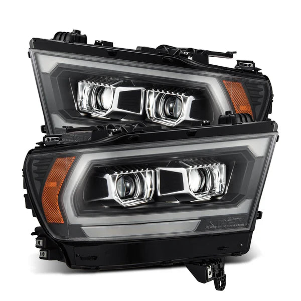 AlphaRex 19-24 Ram 1500 (MK II 2500 Style) PRO-Series Halogen Projector Headlights Black