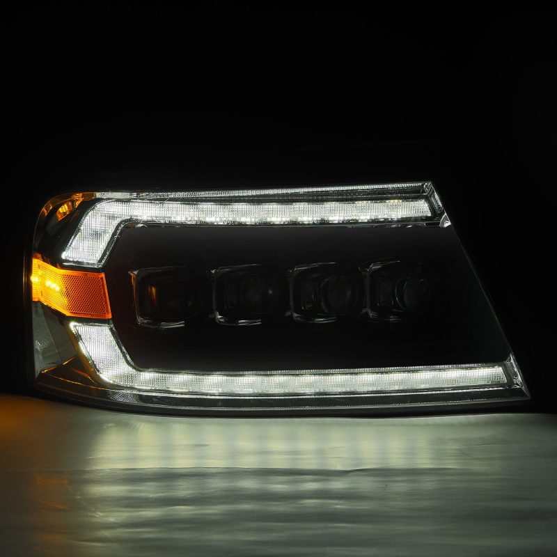 AlphaRex 04-08 Ford F150 / 06-08 Lincoln Mark LT NOVA-Series LED Projector Headlights Black