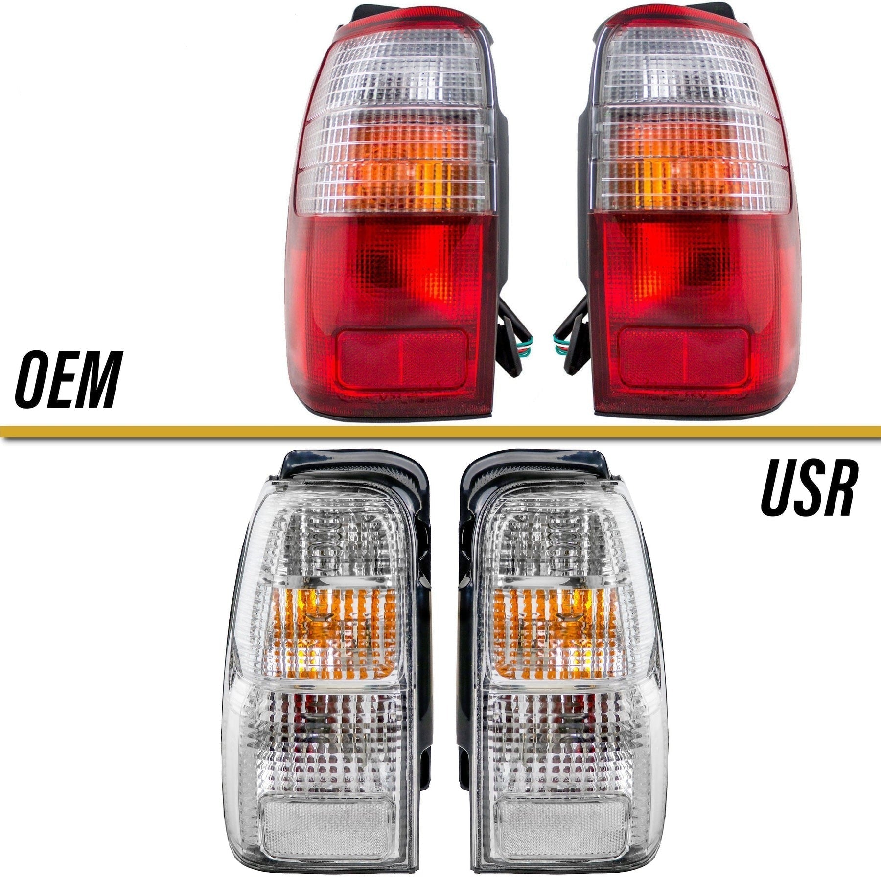1996-2002 Toyota 4runner Trd Jdm Clear Rear Tail Lights Made By Unique Style Racing