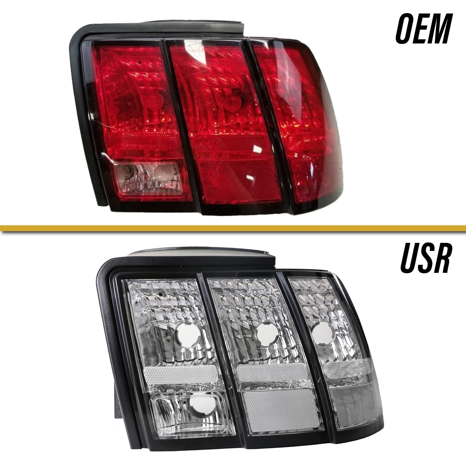 1999-2004 Ford Mustang V6 Gt New Edge Clear Euro Style Tail Light Made By Depo