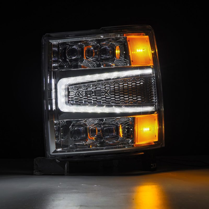 AlphaRex 14-15 Chevrolet Silverado NOVA-Series LED Projector Headlights Chrome