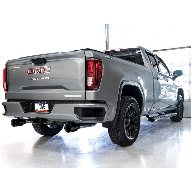AWE Tuning 4th Gen GM 1500 5.3L 0FG Catback Split Rear Exit (Flat Bumper) - Dual Diamond Tips