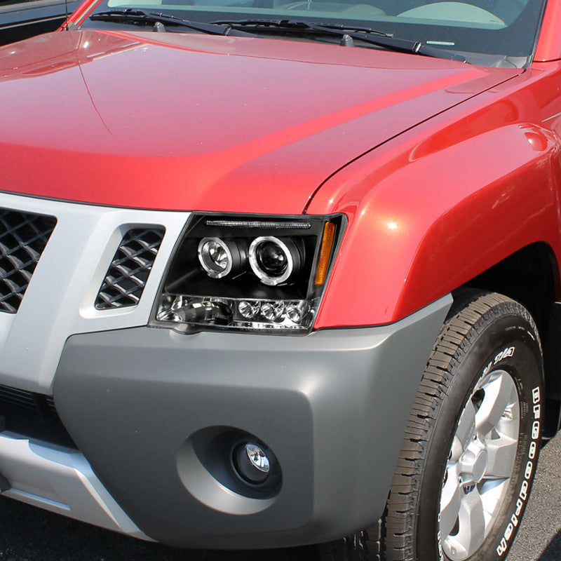 Spec-D 05-15 Nissan Xterra Halo Projector Headlights Black