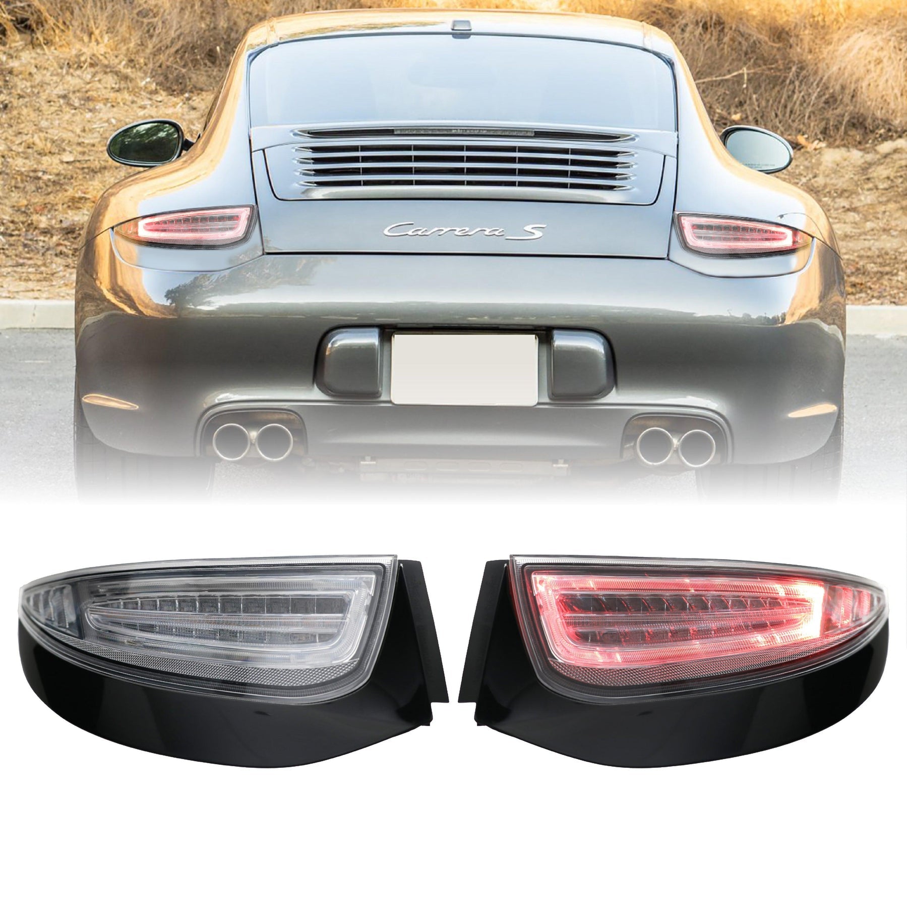 2009-2012 Porsche 911 Carrera 997 LED Light Bar Clear Tail Made By Depo