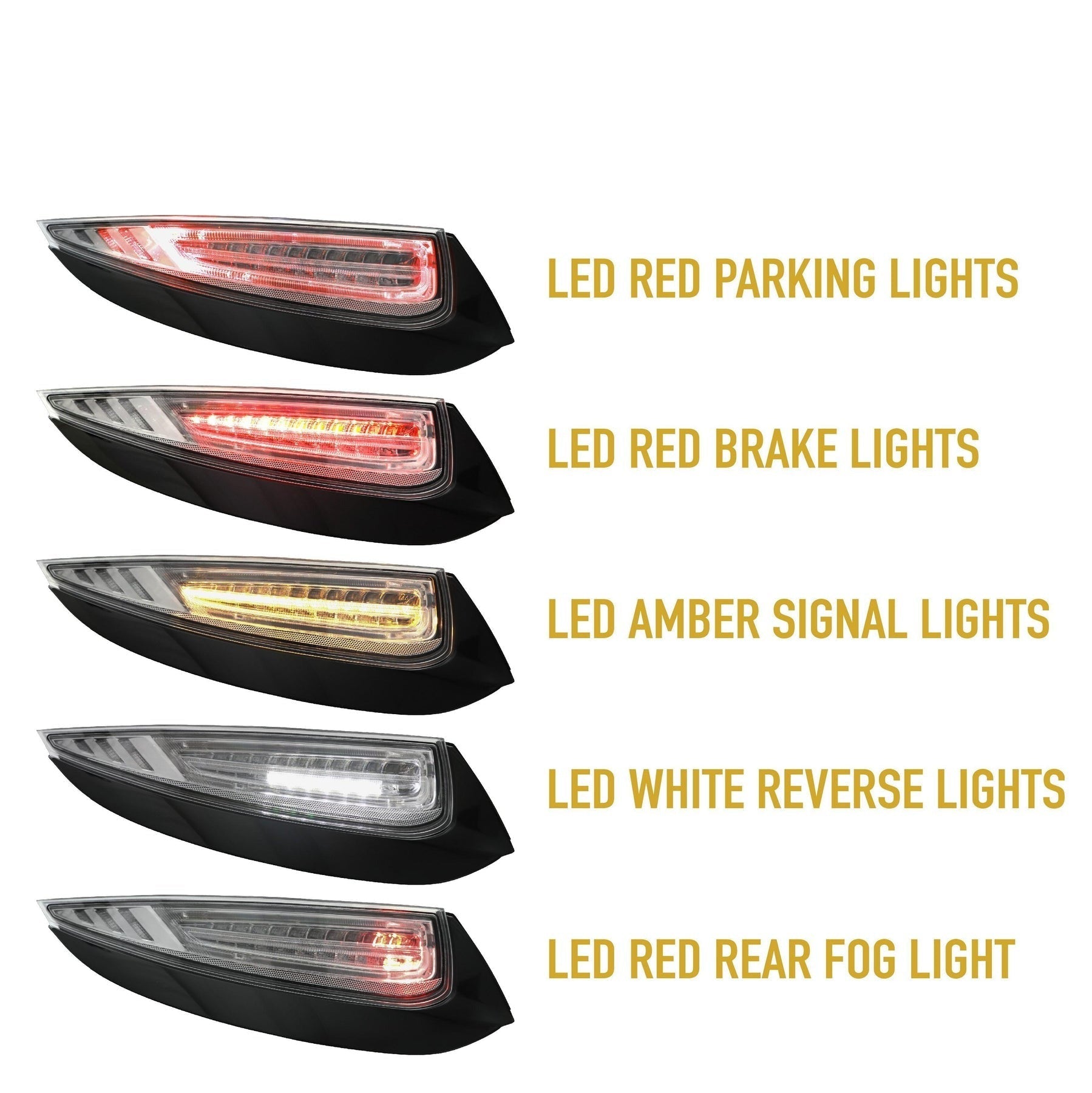 2009-2012 Porsche 911 Carrera 997 LED Light Bar Clear Tail Made By Depo