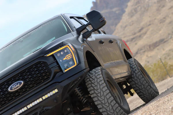 AlphaRex 21-23 Ford F150 / 21-23 Ford F150 Raptor NOVA-Series LED Projector Headlights Black