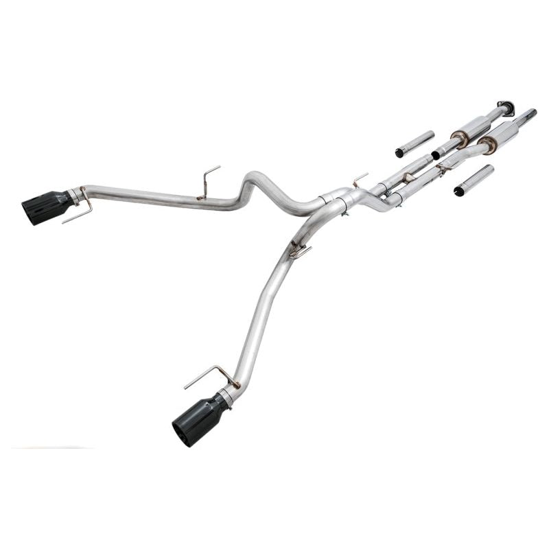 AWE Tuning 2017+ Ford Raptor 0 FG Performance Exhaust System - w/ Diamond Black Tips