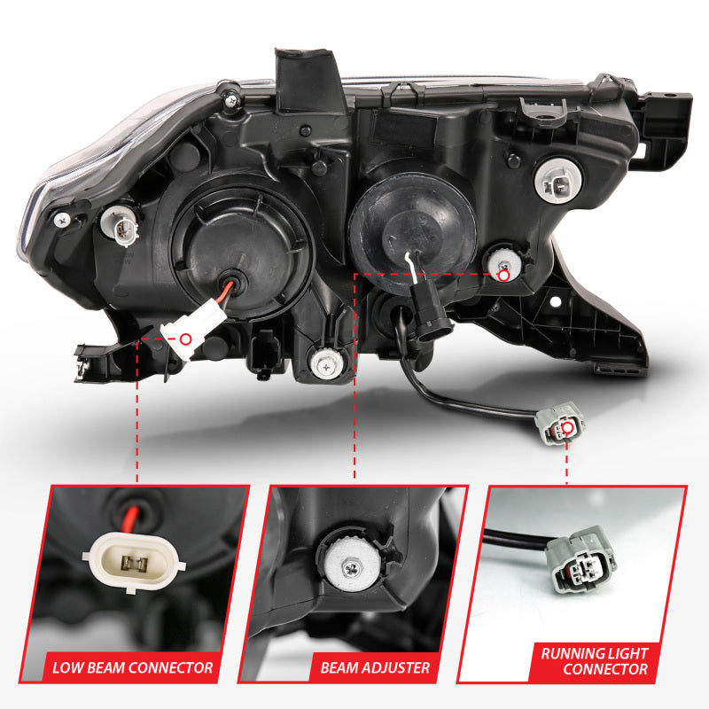 Anzo 16-17 Toyota Tacoma Projector Headlights w/ Plank Style Design