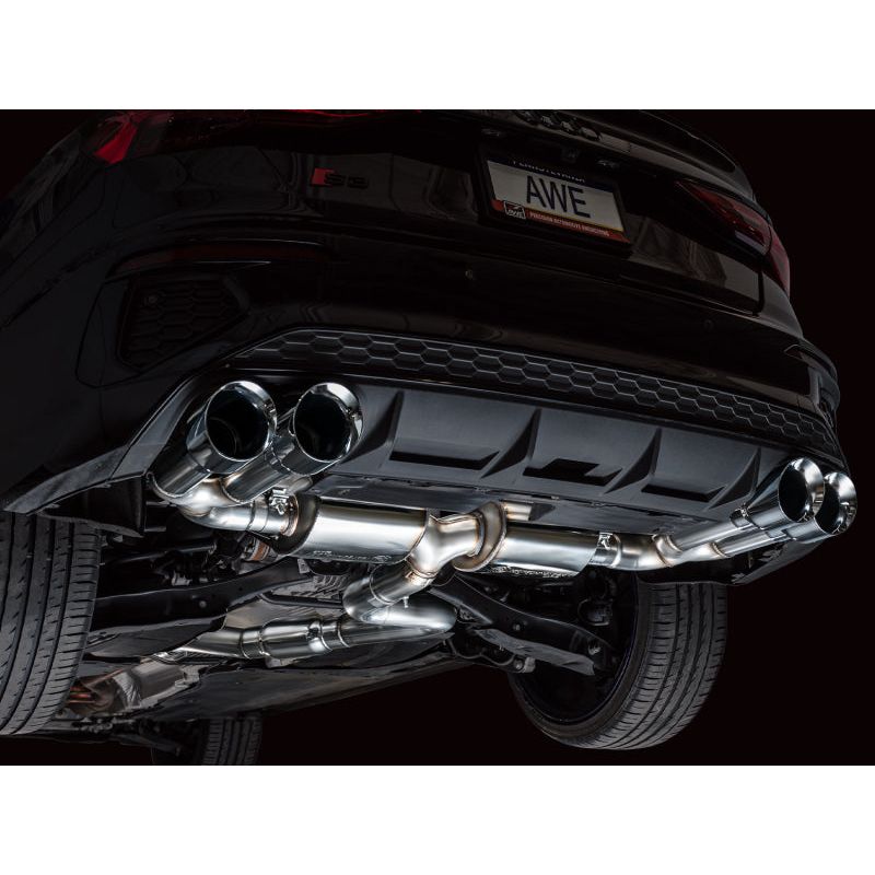 AWE 22-24 Audi 8Y S3 Touring Edition Exhaust - Chrome Silver Tips