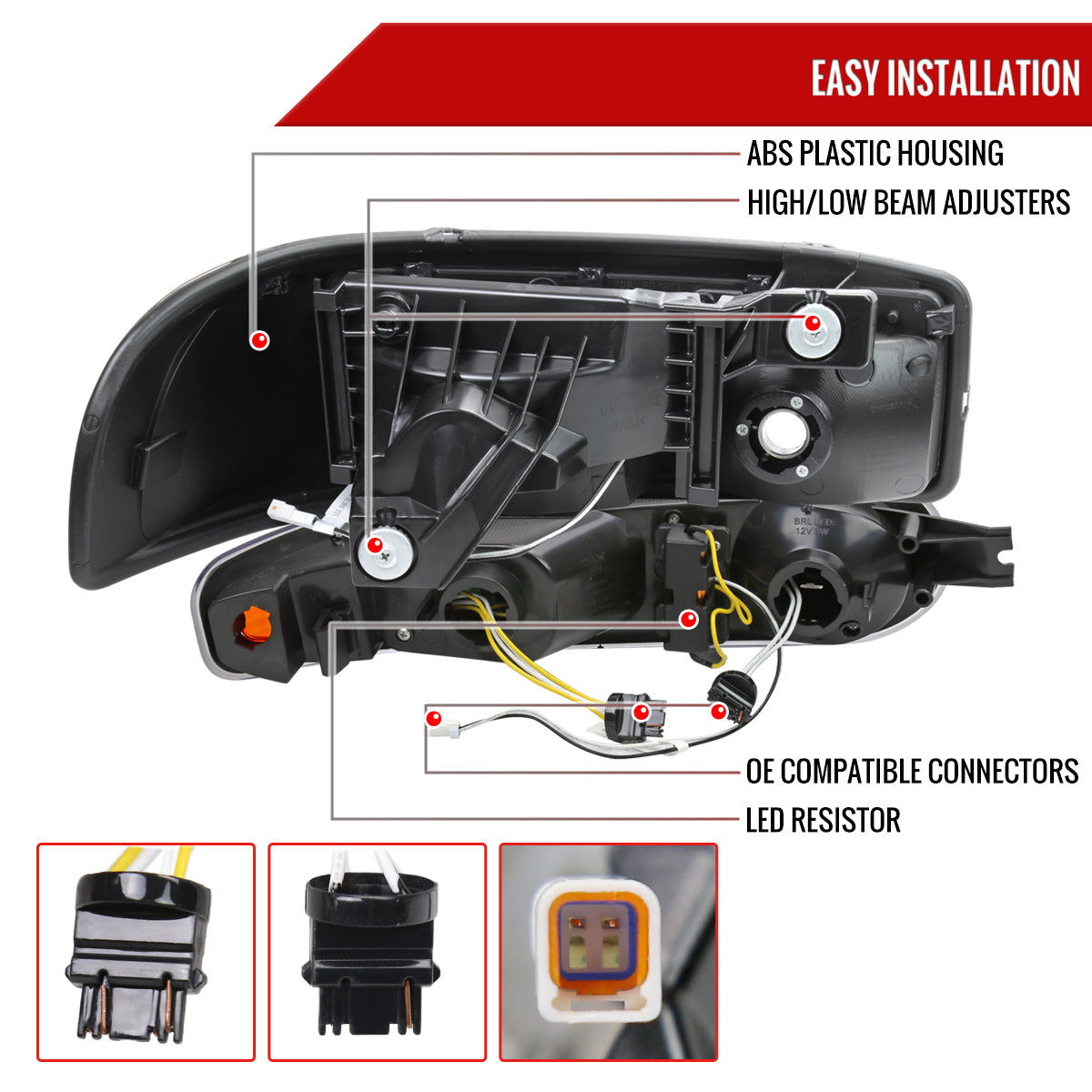Spec-D 99-06 GMC Sierra Denali /00-06 Yukon OEM Bumper Lights Black