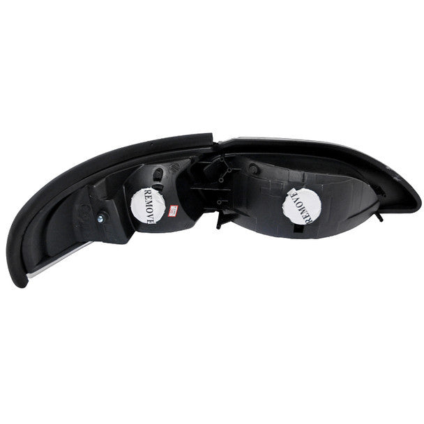 Spec-D 94-98 Ford Mustang Headlights Black Amber Reflectors
