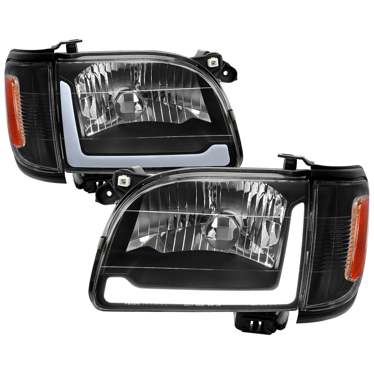 Spec-D 01-04 Tacoma Bar OE Style Corner Lamps and Headlights Black