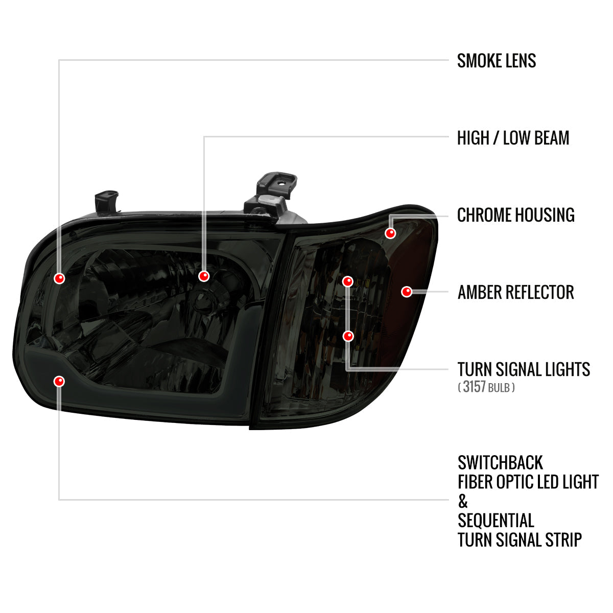 Spec-D 05-06 Toyota Tundra Tail Lights Sequential Smoked