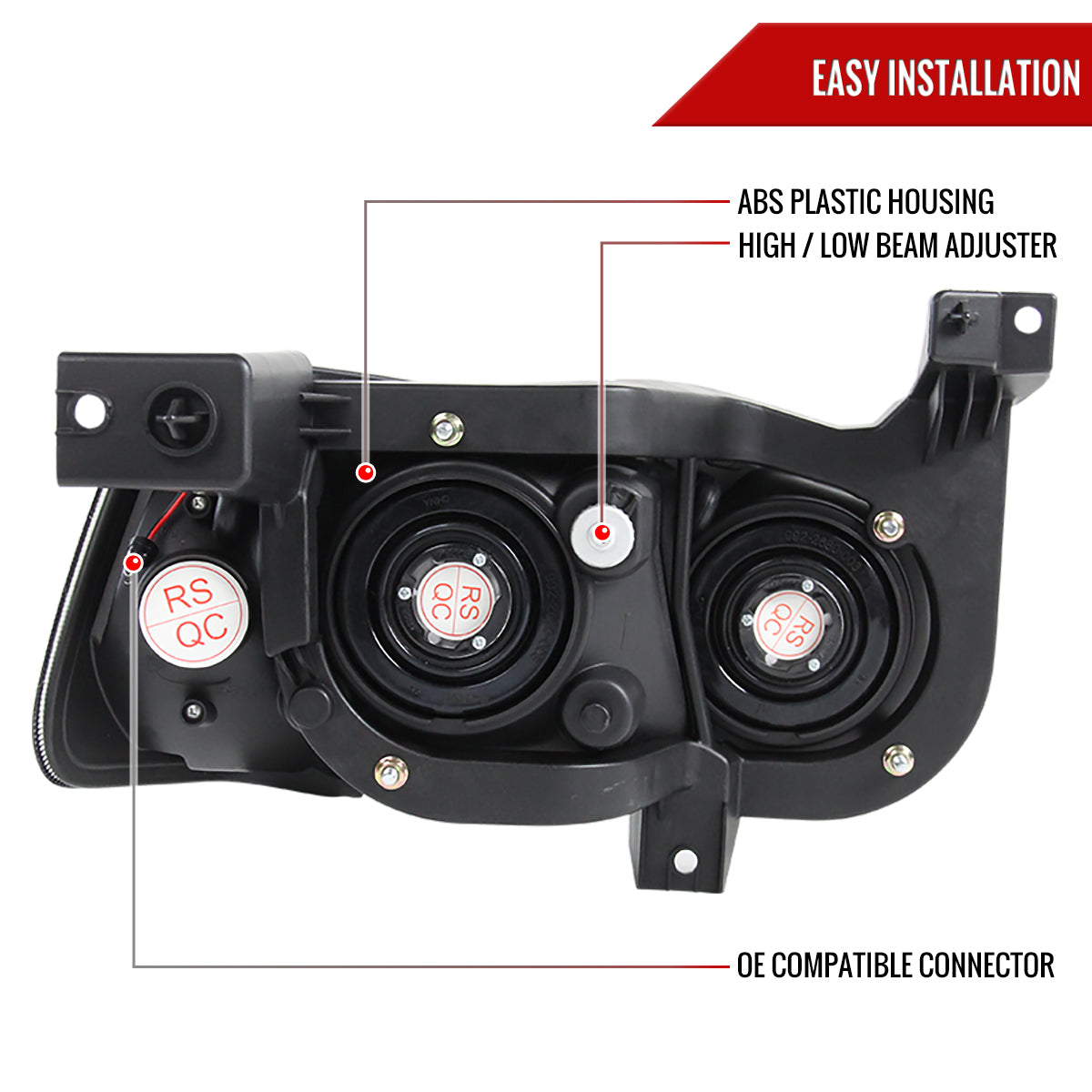Spec-D 06-10 Dodge Charger 1PC Style Headlights OEM Style Black