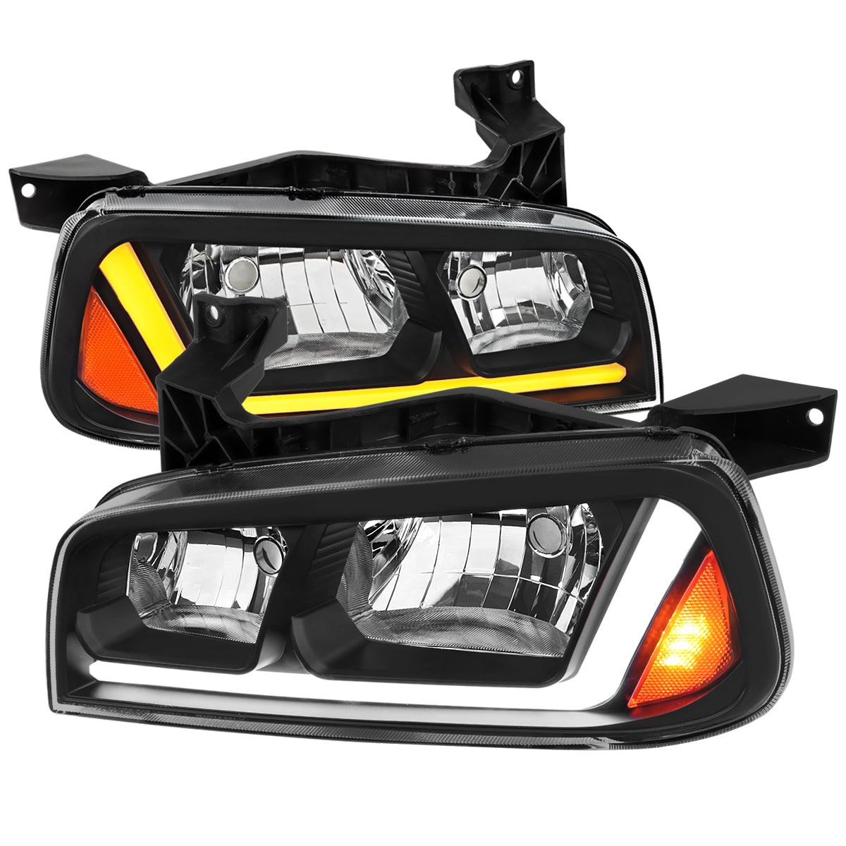 Spec-D 06-10 Dodge Charger Headlights Sequetial OEM Style Black