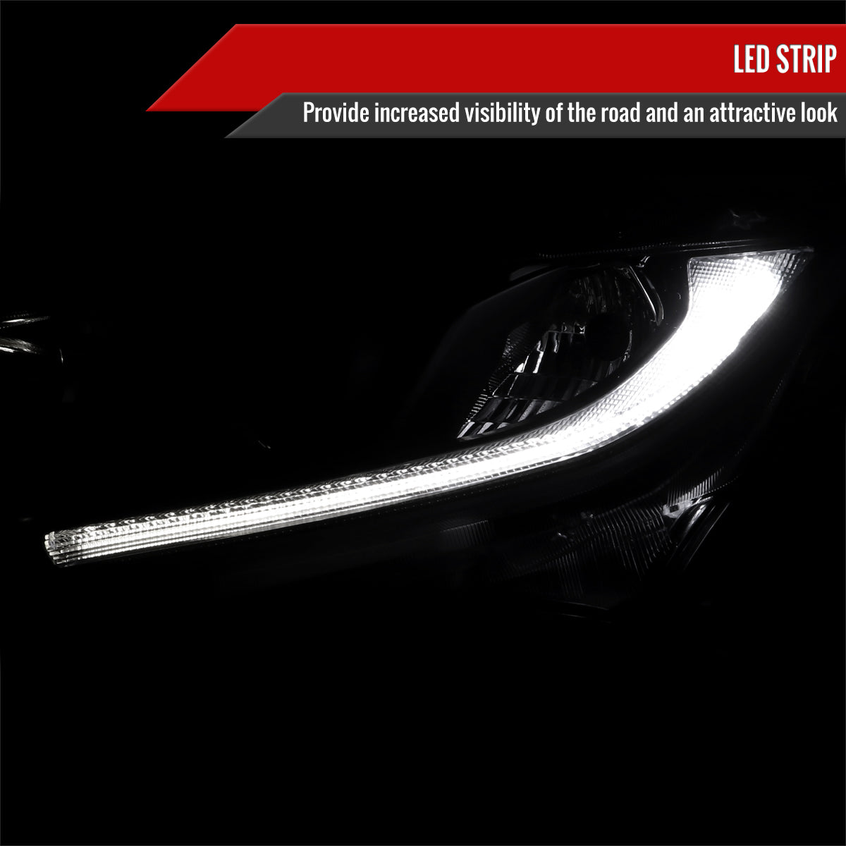 Spec-D 16-21 Honda Civic Headlights OEM Style Projector Black.