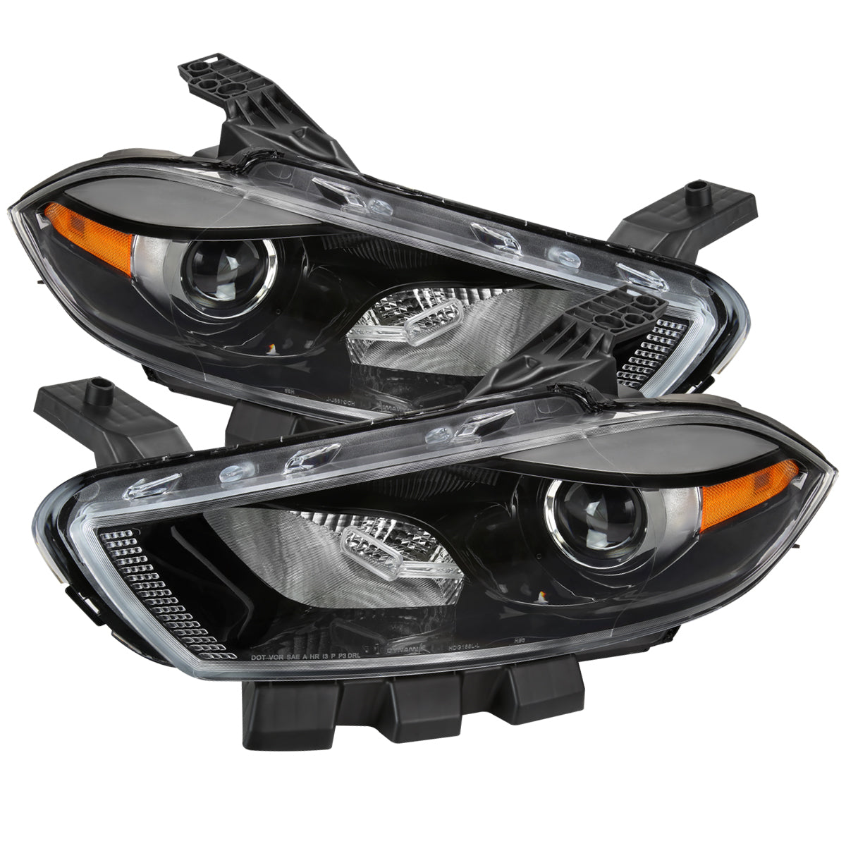 Spec-D 13-16 Dodge Dart Headlights OEM Style High/Low Beam Black