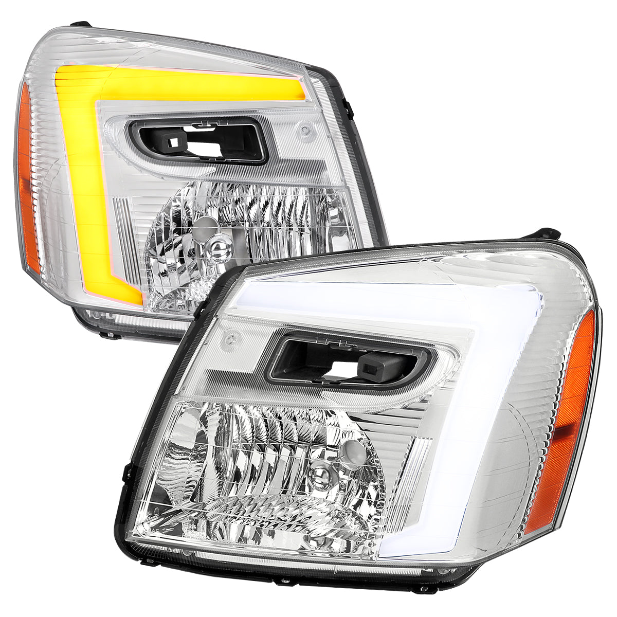 Spec-D 05-09 Equinox Headlights OEM Style Sequential LED Bar Chrome