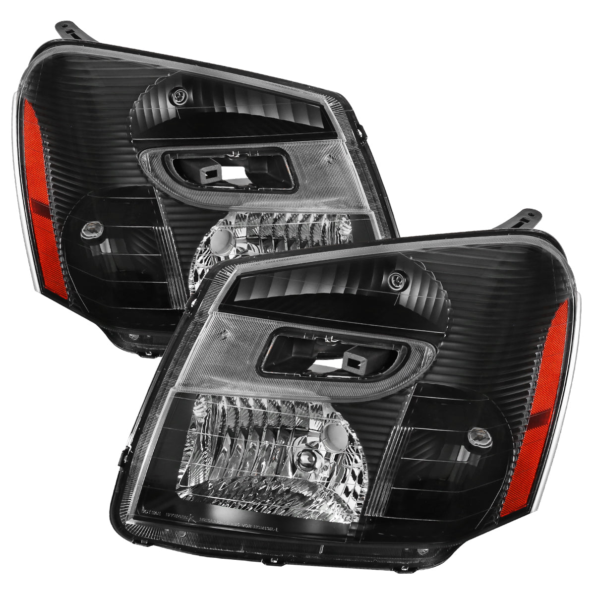 Spec-D 05-09 Chevy Equinox Headlights OEM Style Amber Reflector Black