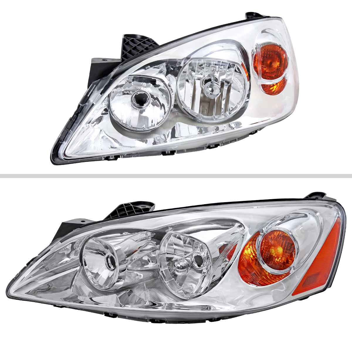Spec-D 05-10 Pontiac G6 Headlights OEM Style Amber Reflectors Chrome