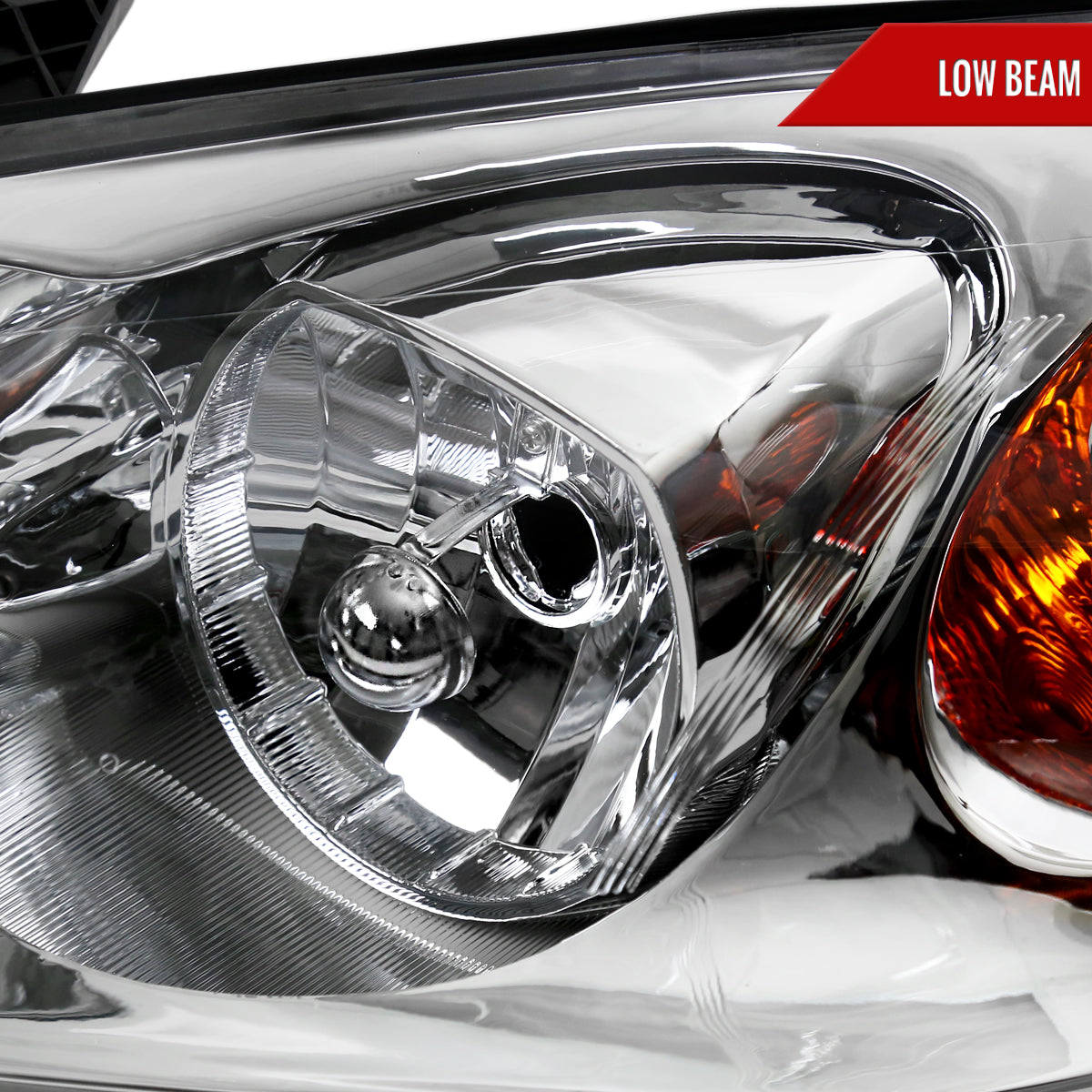 Spec-D 05-10 Pontiac G6 Headlights OEM Style Amber Reflectors Chrome