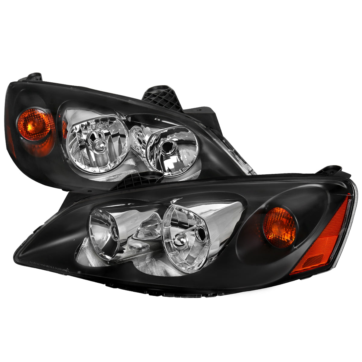 Spec-D 05-10 Pontiac G6 Headlights OEM Style Amber Reflectors Black