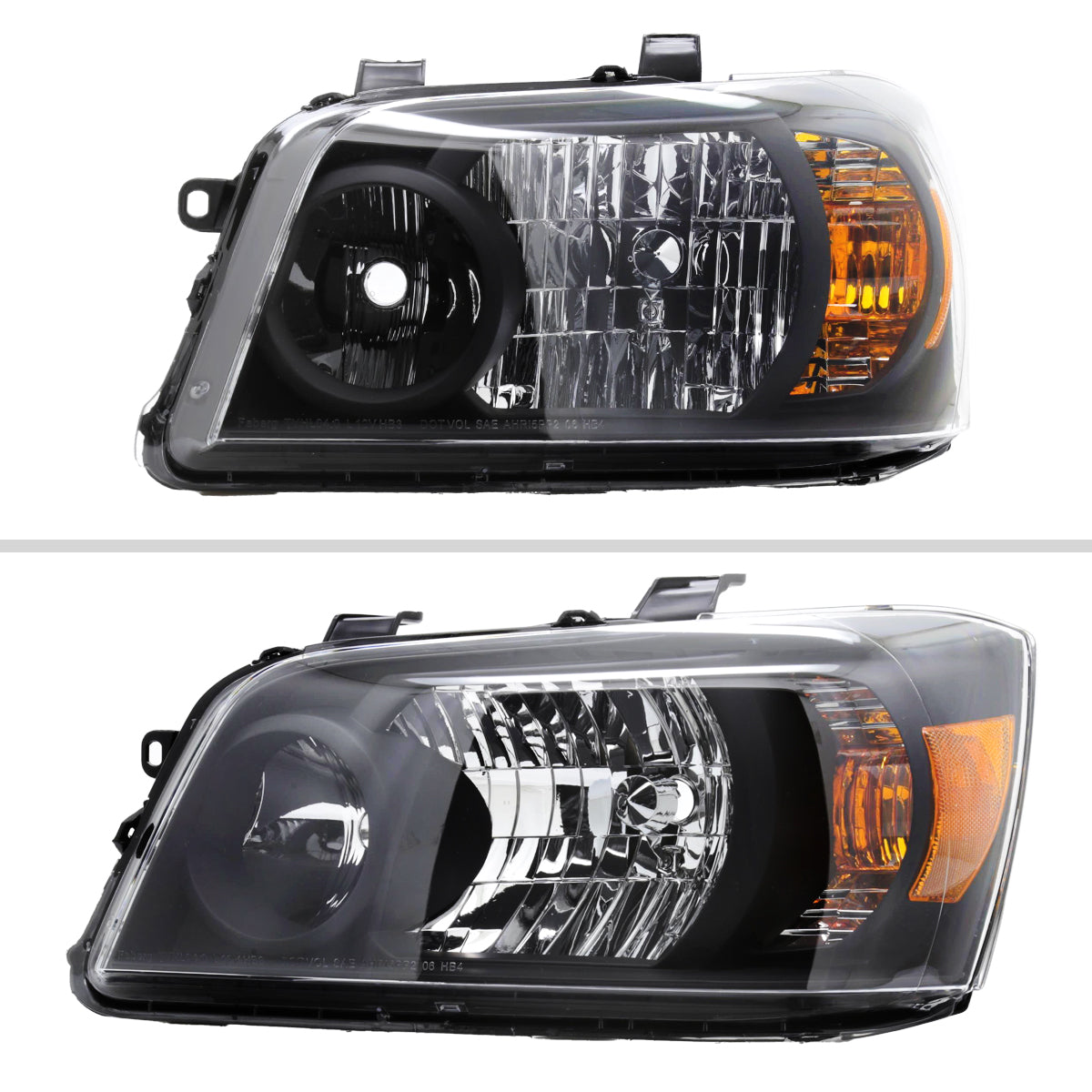 Spec-D 04-07 Toyota Highlander Headlights OEM Style Black/Clear