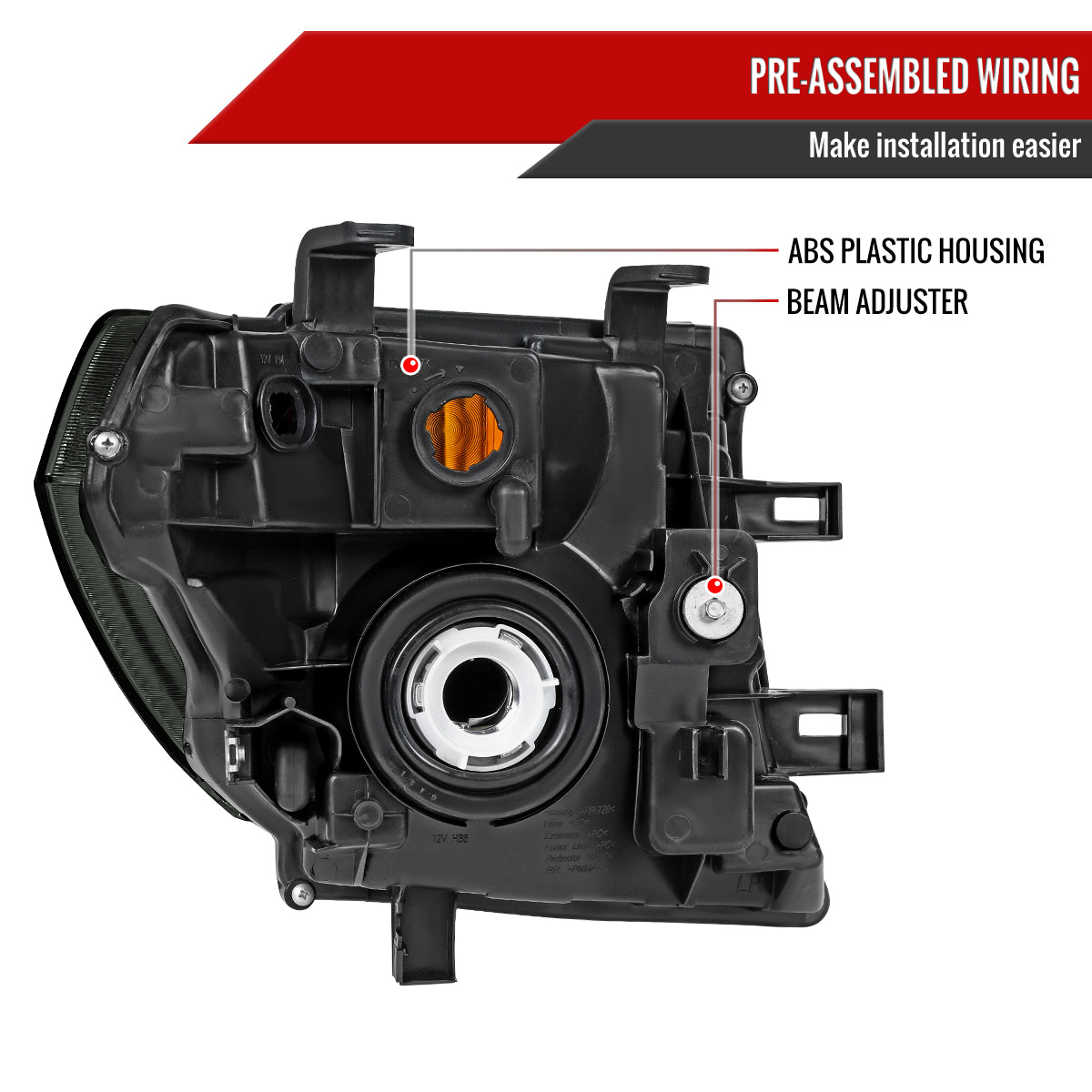 Spec-D 05-08 Frontier/05-06 Pathfinder Headlights OEM Style Black