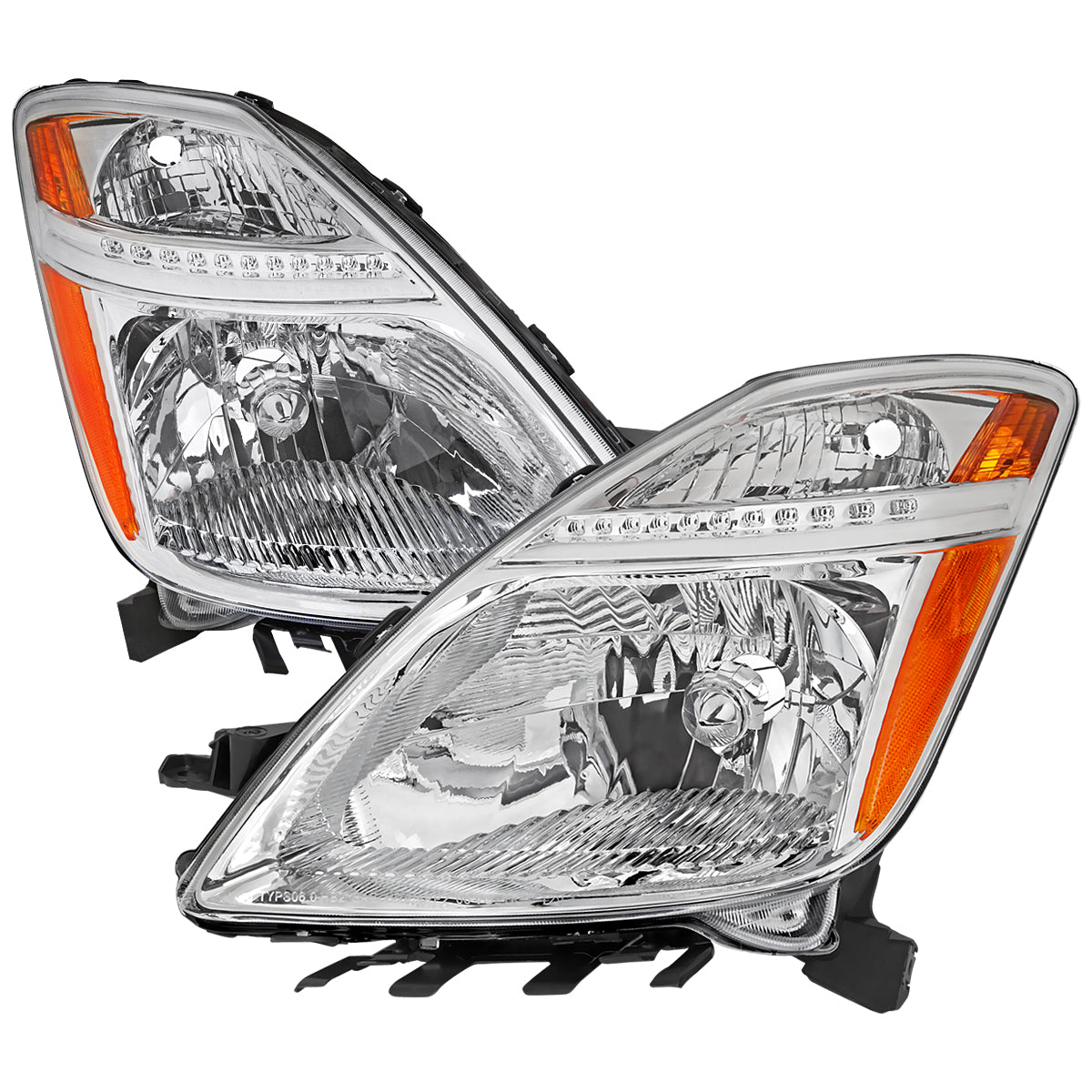 Spec-D 06-09 Prius Headlights OEM Style Amber Reflector Chrome