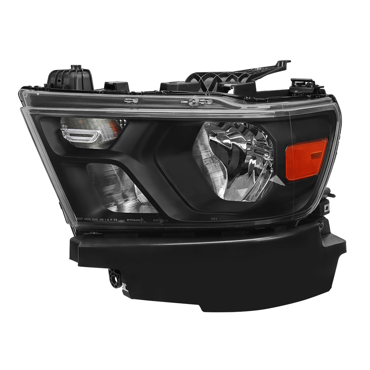 Spec-D 19-24 Ram 1500 Driver Headlight Black/Clear Replacement